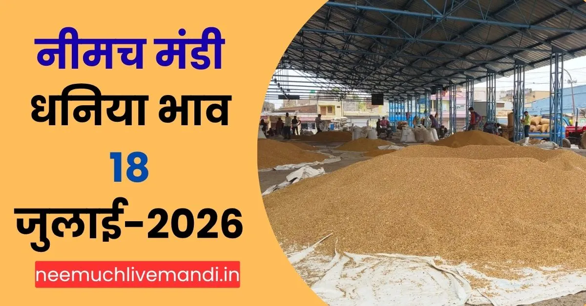 Neemuch Mandi Dhaniya Bhav 18 July-2026