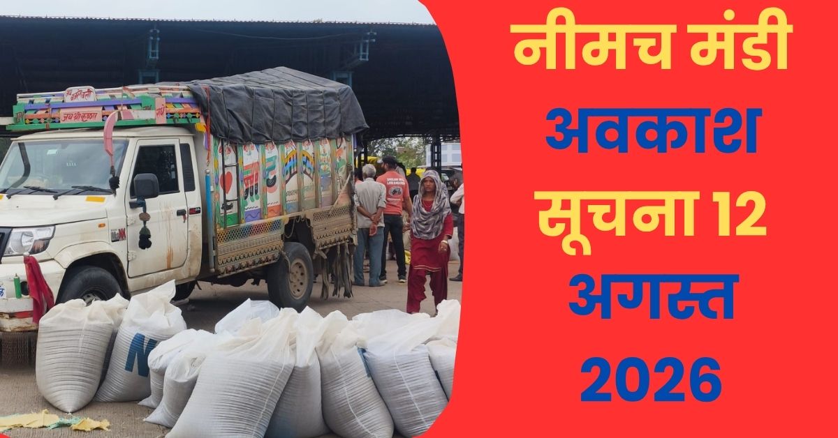Neemuch mandi Avkash suchna 12 August 2026